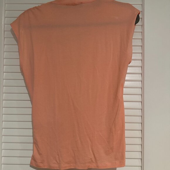 INC International Concepts Peach Surplice Sleeveless Faux Wrap Top - Size M - Picture 2 of 6